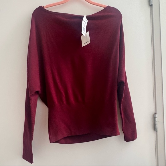 NWT | SIMKHAI Lavina Off-Shoulder Sweater | Oxblood - Picture 4 of 11